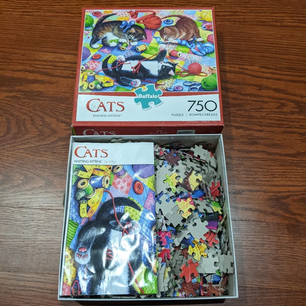 Buffalo Cats Knitting Kittens 750 Piece Jigsaw Puzzle